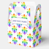 Rainbow Fleur-de-lis Aangepaste naam Bedankdoosjes (Geopend)