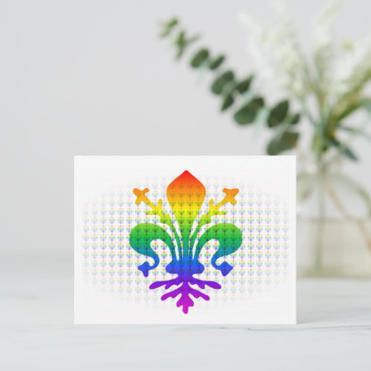 Rainbow Fleur-de-lis Briefkaart (Staand voorkant)