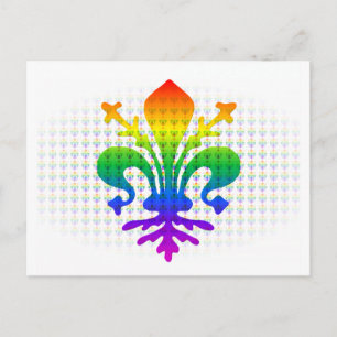 Rainbow Fleur-de-lis Briefkaart