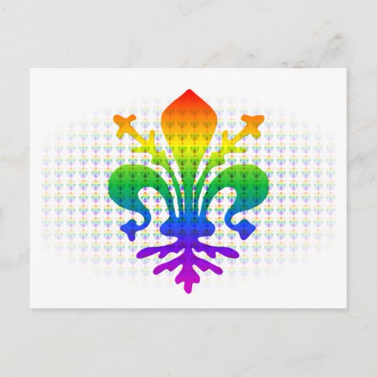 Rainbow Fleur-de-lis Briefkaart (Voorkant)