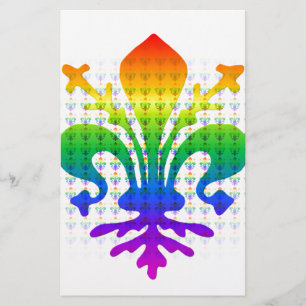Rainbow Fleur-de-lis Briefpapier