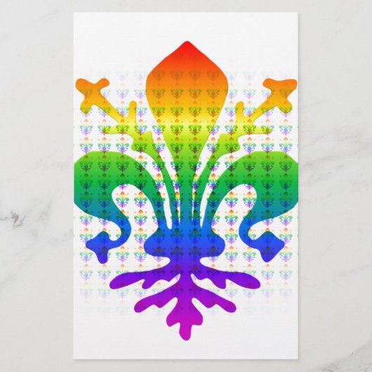 Rainbow Fleur-de-lis Briefpapier (Voorkant)