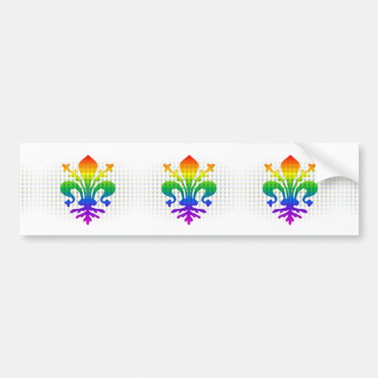 Rainbow Fleur-de-lis Bumpersticker (Voorkant)