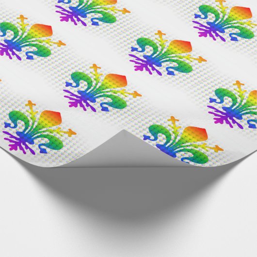 Rainbow Fleur-de-lis Cadeaupapier (Hoek)