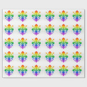 Rainbow Fleur-de-lis Cadeaupapier (Vlak)