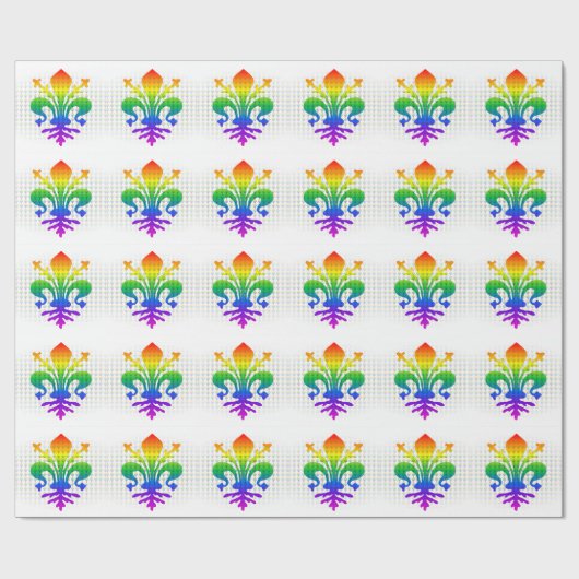 Rainbow Fleur-de-lis Cadeaupapier (Vlak)