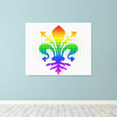 Rainbow Fleur-de-lis Canvas Afdruk (Insitu (Houten vloer))