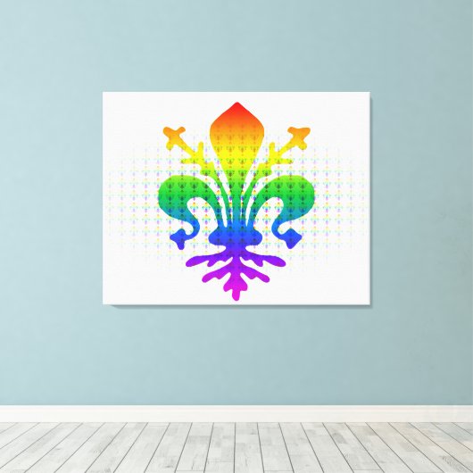 Rainbow Fleur-de-lis Canvas Afdruk (Insitu (Houten vloer))