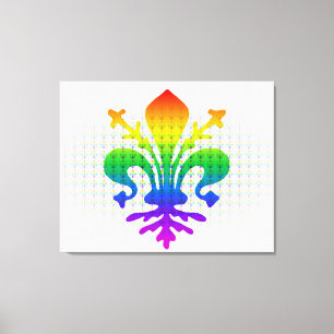 Rainbow Fleur-de-lis Canvas Afdruk