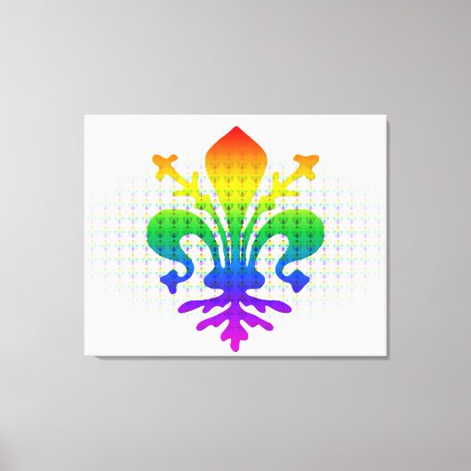 Rainbow Fleur-de-lis Canvas Afdruk (Voorkant)