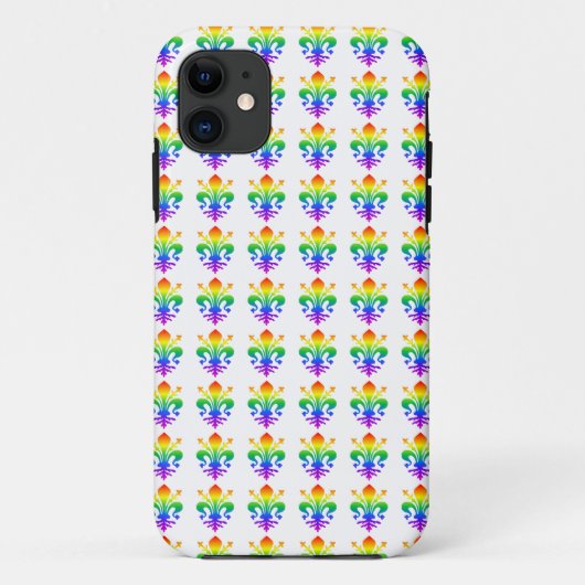 Rainbow Fleur-de-lis Case-Mate iPhone Case (Achterkant)