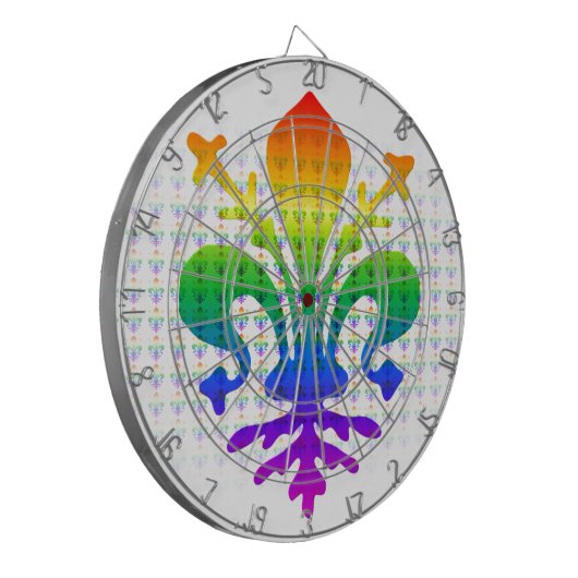 Rainbow Fleur-de-lis Dartbord (Voorkant Links)