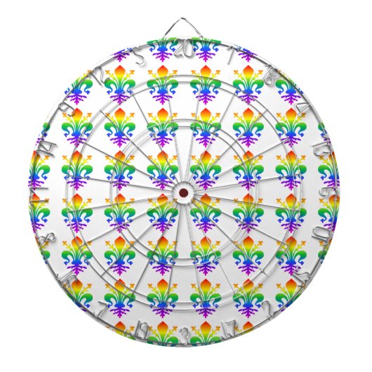 Rainbow Fleur-de-lis Dartbord (Voorkant)