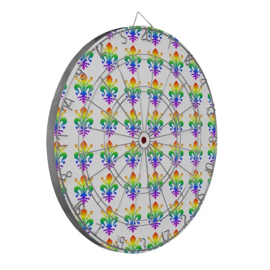 Rainbow Fleur-de-lis Dartbord (Voorkant Links)