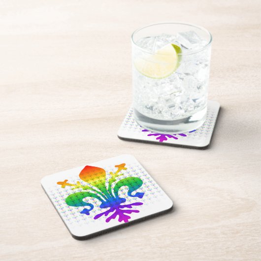 Rainbow Fleur-de-lis Drankjes Onderzetter (Rechterzijde)