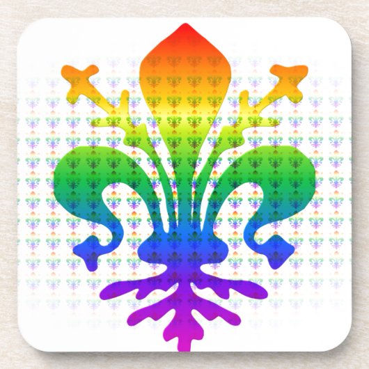 Rainbow Fleur-de-lis Drankjes Onderzetter (Voorkant)