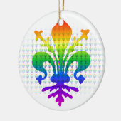 Rainbow Fleur-de-lis Keramisch Ornament (Links)