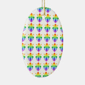 Rainbow Fleur-de-lis Keramisch Ornament (Rechts)