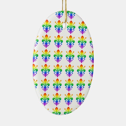 Rainbow Fleur-de-lis Keramisch Ornament (Rechts)
