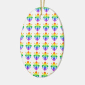 Rainbow Fleur-de-lis Keramisch Ornament (Links)