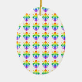 Rainbow Fleur-de-lis Keramisch Ornament (Voorkant)