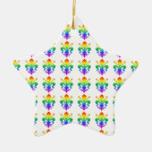 Rainbow Fleur-de-lis Keramisch Ornament (Voorkant)