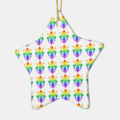 Rainbow Fleur-de-lis Keramisch Ornament (Links)