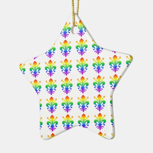 Rainbow Fleur-de-lis Keramisch Ornament (Links)