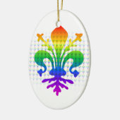 Rainbow Fleur-de-lis Keramisch Ornament (Links)