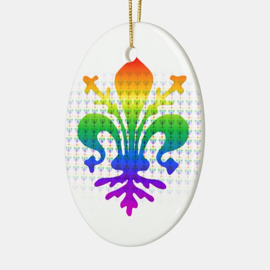 Rainbow Fleur-de-lis Keramisch Ornament (Links)