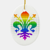 Rainbow Fleur-de-lis Keramisch Ornament (Voorkant)
