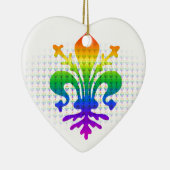Rainbow Fleur-de-lis Keramisch Ornament (Rechts)