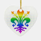 Rainbow Fleur-de-lis Keramisch Ornament (Voorkant)