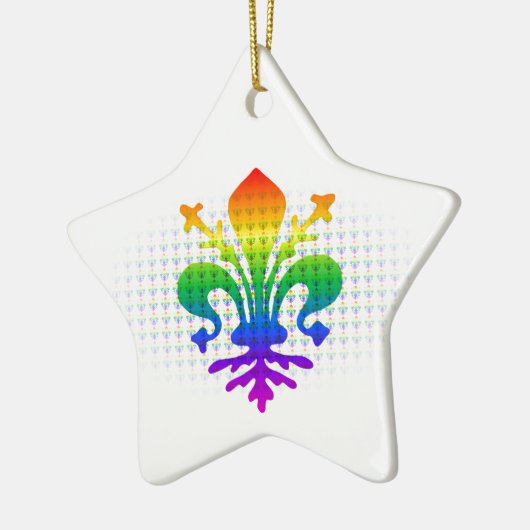 Rainbow Fleur-de-lis Keramisch Ornament (Links)