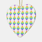 Rainbow Fleur-de-lis Keramisch Ornament (Links)
