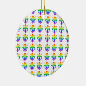 Rainbow Fleur-de-lis Keramisch Ornament (Rechts)
