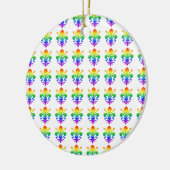 Rainbow Fleur-de-lis Keramisch Ornament (Links)