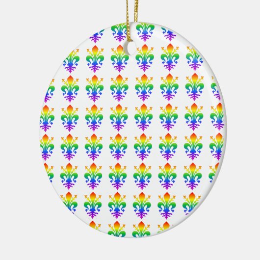 Rainbow Fleur-de-lis Keramisch Ornament (Links)