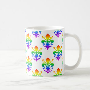 Rainbow Fleur-de-lis Koffiemok