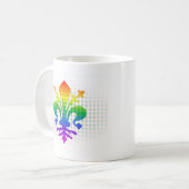 Rainbow Fleur-de-lis Koffiemok (Voorkant links)
