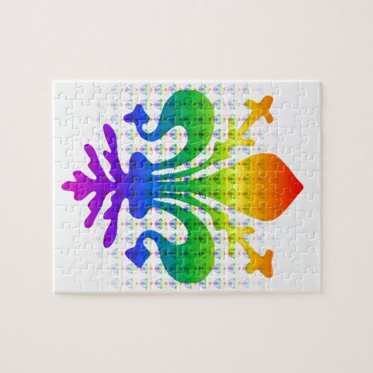 Rainbow Fleur-de-lis Legpuzzel (Horizontaal)