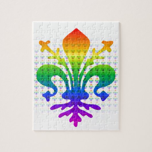 Rainbow Fleur-de-lis Legpuzzel (Verticaal)