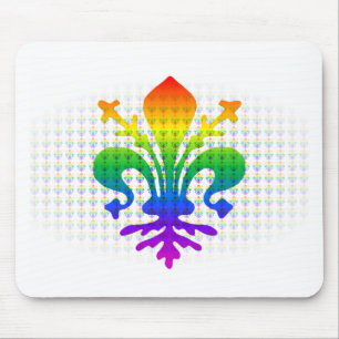 Rainbow Fleur-de-lis Muismat