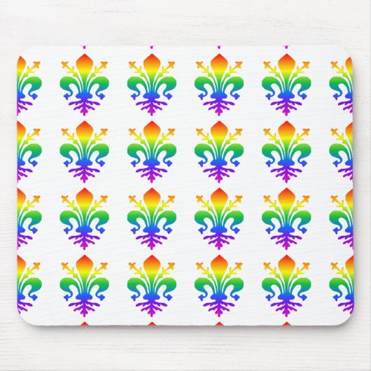 Rainbow Fleur-de-lis Muismat (Voorkant)