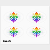 Rainbow Fleur-de-lis Ovale Sticker (Vel)