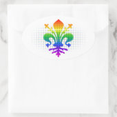 Rainbow Fleur-de-lis Ovale Sticker (Tas)