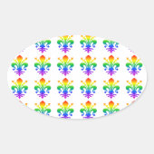Rainbow Fleur-de-lis Ovale Sticker (Voorkant)