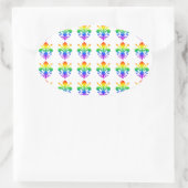 Rainbow Fleur-de-lis Ovale Sticker (Tas)