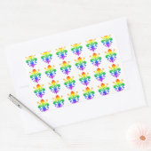 Rainbow Fleur-de-lis Rechthoekige Sticker (Envelop)