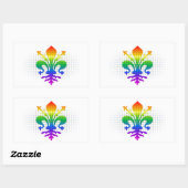 Rainbow Fleur-de-lis Rechthoekige Sticker (Vel)